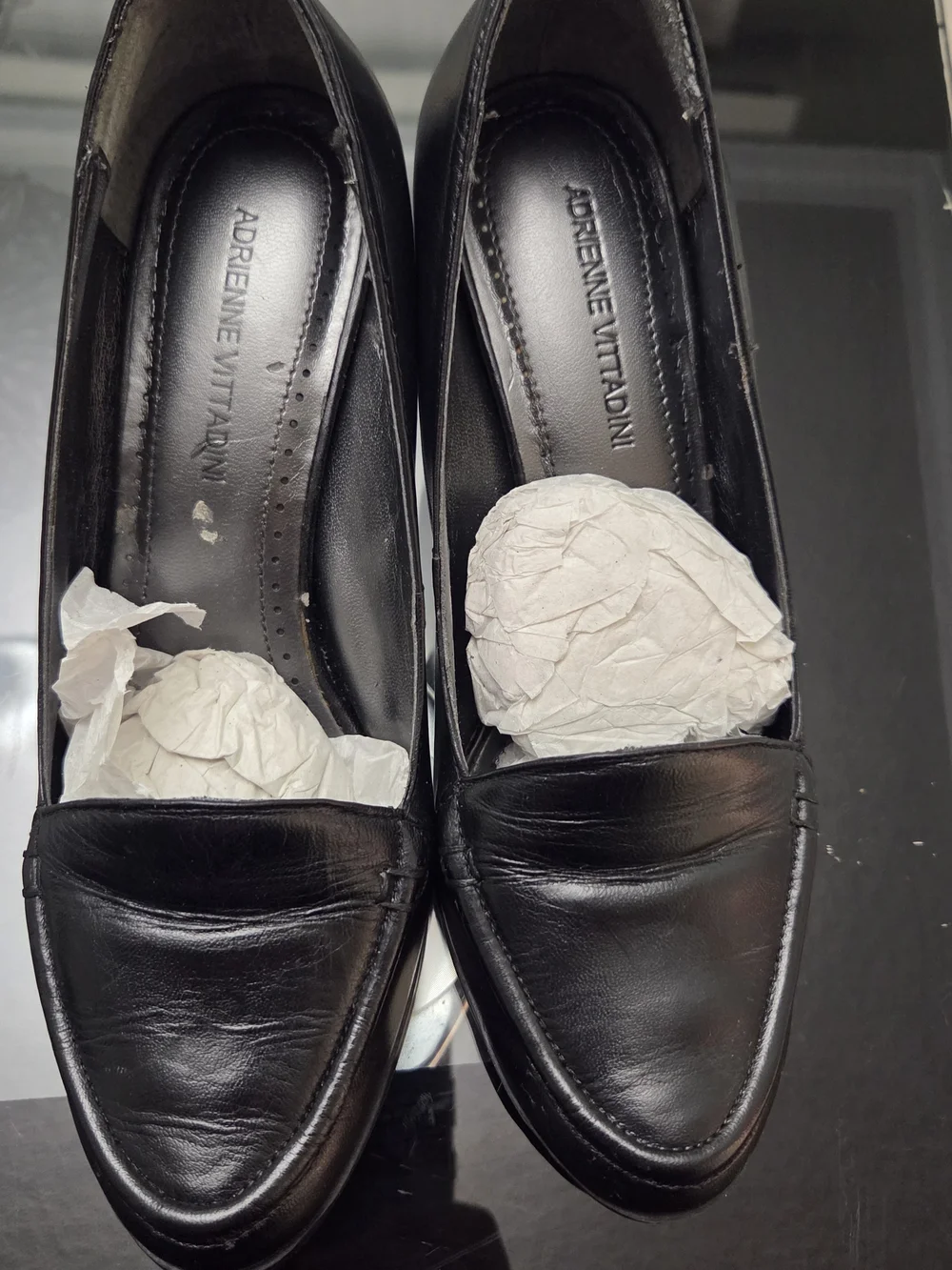 Adrienne Vittadini Men’s Black Leather Loafers